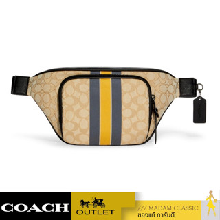 กระเป๋าคาดอก COACH C9364 THOMPSON BELT BAG IN SIGNATURE JACQUARD WITH VARSITY STRIPE (QBTTZ) [C9364QBTTZ]