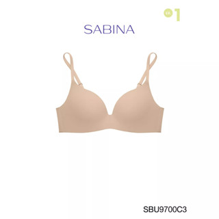 SABINA BRALESS เสื้อชั้นในไม่มีโครง Seamless Fit รุ่น Pretty Perfect  รหัส SBU9700C3 สีเนื้อเข้ม