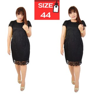 ชุดเดรสสีดำ อก 40-44” ผ้าลูกไม้ทั้งชุด แขนระบาย 2 ชั้น XL823