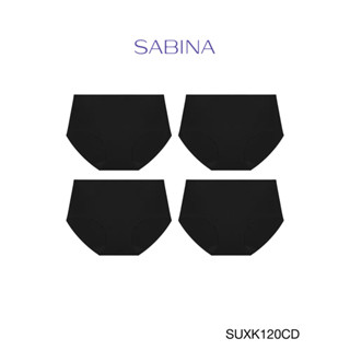 Sabina กางเกงชั้นใน (Set 4 ชิ้น) (ทรงHalf) รุ่น Soft Collection Seamless รหัส SUXK120BK สีดำ