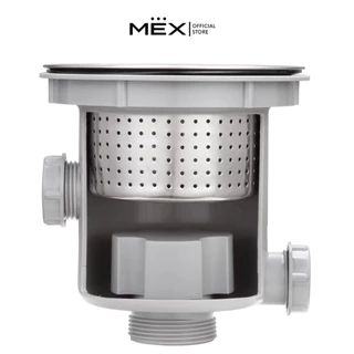 MEX รุ่น B229 สะดืออ่างล้างจานพร้อมท่อน้ำล้น ขนาด 4.5 นิ้ว, BKT45ML (ตะกร้ากรองเศษอาหาร)