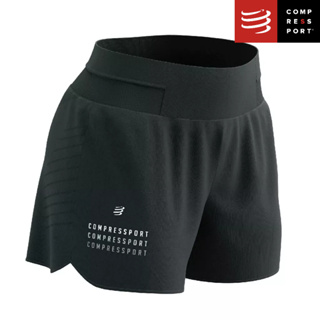 Compressport กางเกงทับใส่วิ่ง ผู้หญิง Performance Overshort Women - Black Edition 2023 BLACK / WHITE  สีดำ