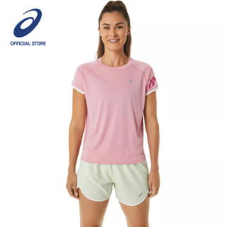 ASICS :  ICON SS TOP WOMEN RUNNING ผู้หญิง เสื้อคอกลม ของแท้  FRUIT PUNCH