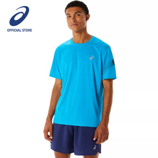 ASICS :  ICON SS TOP MEN RUNNING ผู้ชาย เสื้อคอกลม ของแท้  ISLAND BLUE/PERFORMANCE BLACK