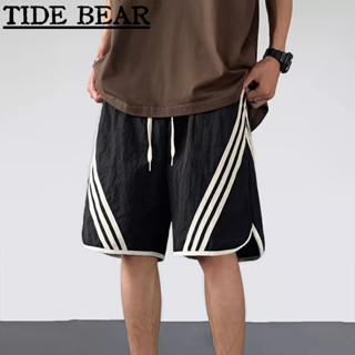 TIDE BEAR กางเกงผู้ชาย อเมริกันย้อนยุคถนนฤดูร้อนบางผ้าไหมน้ำแข็งอย่างรวดเร็วแห้งกีฬาห้าจุด