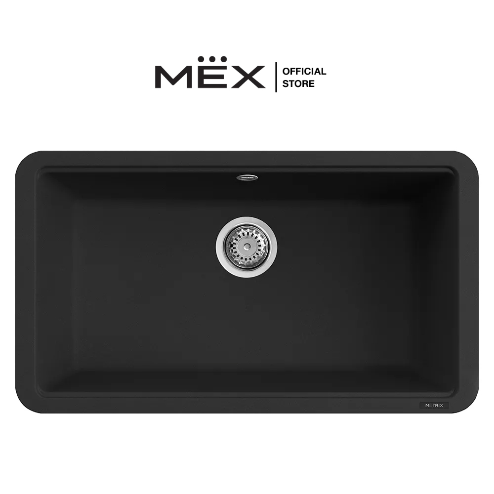 METRIX รุ่น GLOBE100BL อ่างล้างจาน 1 หลุม เนื้อแกรนิตสังเคราะห์ (ชนิดติดตั้งใต้ท็อปเฟอร์นิเจอร์) by MEX