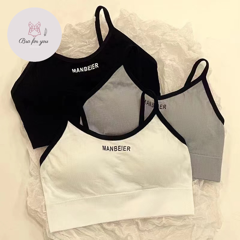 บราสายเดี่ยวสปอร์ต สกรีน manbeier ใส่สบายเนื้อผ้าดี BFY-M80