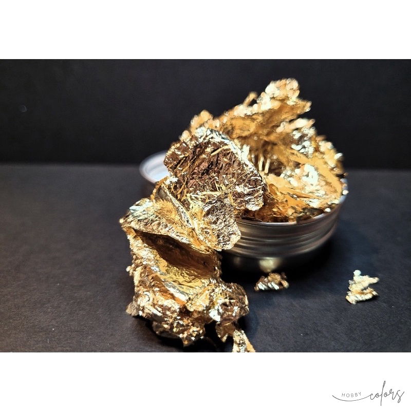 ฟอยล์ทอง ฟู๊ดเกรด Cake Gold Foil Paper บรรจุ 3 กรัม มี 3 สี กระปุกใหญ่ คุ้มค่า