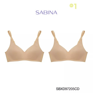 Sabina เสื้อชั้นใน Invisible Wire (Set 2 ชิ้น) (ไม่มีโครง) รุ่น Perfect Bra รหัส SBXD97205CD สีเนื้อเข้ม