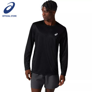 ASICS :  SILVER LS TOP MEN RUNNING ผู้ชาย เสื้อคอกลม ของแท้  PERFORMANCE BLACK