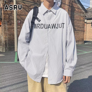 ASRV เสื้อเชิ้ตผู้ชาย เสื้อเชิ้ตแขนยาวลายทางแฟชั่นญี่ปุ่นวัยรุ่นยอดนิยมทุกสีจับคู่สไตล์ใหม่