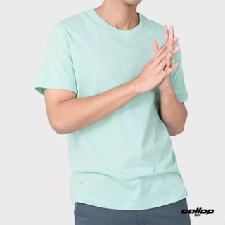 GALLOP : Mens Wear เสื้อยืดคอกลม (Round-necked) รุ่น ชายโค้ง GBT9002 สี Green Mint - เขียวมิ้นต์