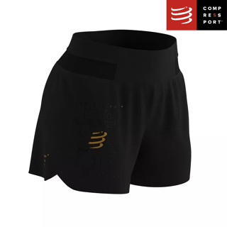 Compressport  กางเกงวิ่งสวมทับ ผู้หญิง Performance Overshort W - Black Edition 2022  สีดำ BLACK