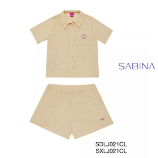 SABINA  Barbie (เซตชุดเสื้อเชิ้ตลำลอง) รหัส SDLJ021CL+SXLJ021CL สีครีม