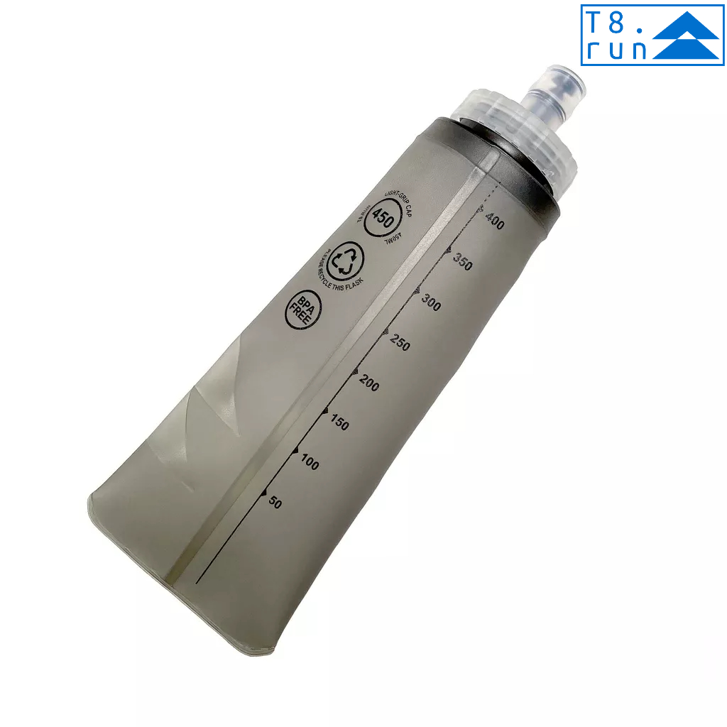 T8 Run ขวดนิ่ม สำหรับใส่น้ำดื่ม ออกกำลังกาย Sherpa Flask Grey ขนาด 500 ml.