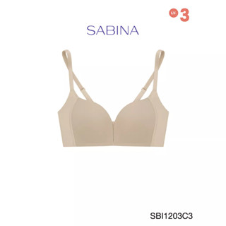 Sabina เสื้อชั้นใน Invisible Wire (ไม่มีโครง) Seamless Fit รุ่น Modern V  รหัส SBI1203C3 สีเนื้อเข้ม