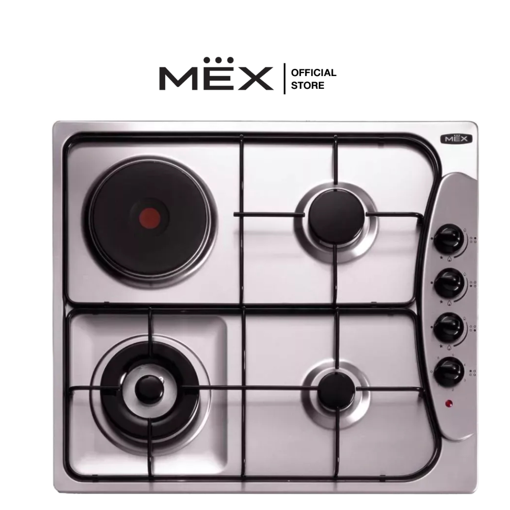MEX รุ่น SB362X/4.2 เตาแก๊ส 3 หัว และ เตาไฟฟ้า 1 หัว ขนาด 58 x 50 ซม.