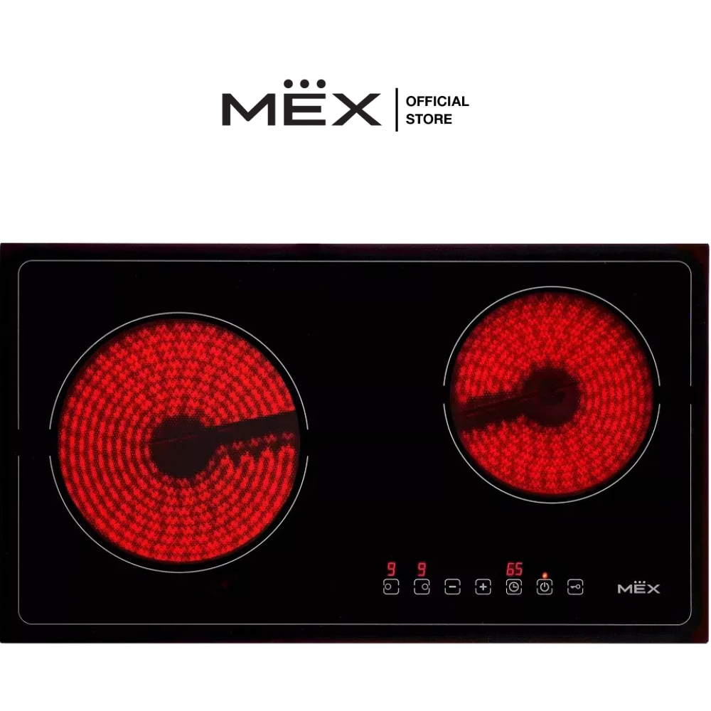 MEX รุ่น HVH632N เตาไฟฟ้า 2 หัวเตา ฐานกระจกเซรามิค ขนาด 50 ซม. (แนวนอน)