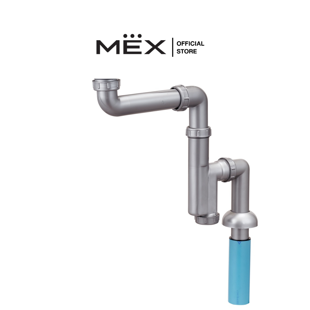 MEX รุ่น P31PP ท่อน้ำทิ้งอ่างล้างจาน พร้อมท่อกันกลิ่น ชนิด 1 หลุม (สะดือ 3.5 นิ้ว Big Basket)