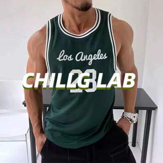 CHILLG LAB เสื้อกั๊กชุดบาสเกตบอลเสื้อกั๊กผู้ชายฤดูร้อนตาข่ายใหม่แห้งเร็วแนวโน้มกีฬาวินเทจเสื้อฝึกออกกําลังกายหมายเลข 23