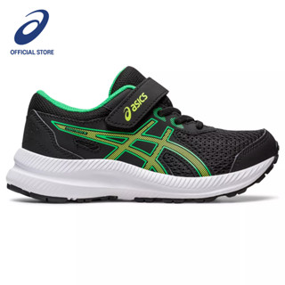 ASICS :  CONTEND 8 PS KIDS RUNNING เด็ก รองเท้าวิ่ง ของแท้  BLACK/LIME ZEST