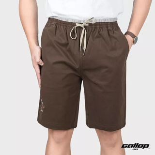 GALLOP : CASUAL SHORTS  กางเกงขาสั้นเอวยางยืด รุ่น GSP9001 สีน้ำตาล