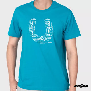 GALLOP : เสื้อยืดผ้าคอตตอนพิมพ์ลาย Graphic Tee รุ่น GT9145 สี Turquoise - ฟ้า / ราคาปกติ 790.-