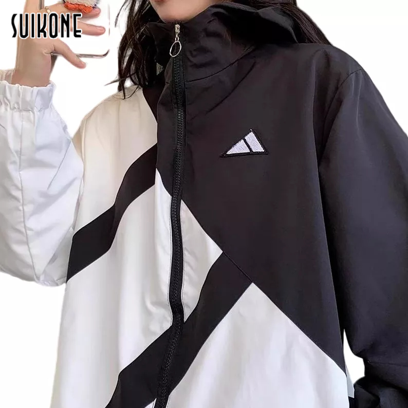 Suikone เสื้อแจ็คเก็ตมีฮู้ดซิปแฟชั่นใหม่สำหรับผู้ชายสไตล์เกาหลีเสื้อแจ็คเก็ตแขนยาวแบบอเมริกันสามารถสวมใส่ได้ทั้งชายและหญิง