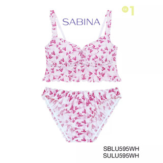 SABINA  Barbie  (เซตชุดชั้นใน) ไร้โครง รหัส SBLU595WH+SULU595WH สีขาว