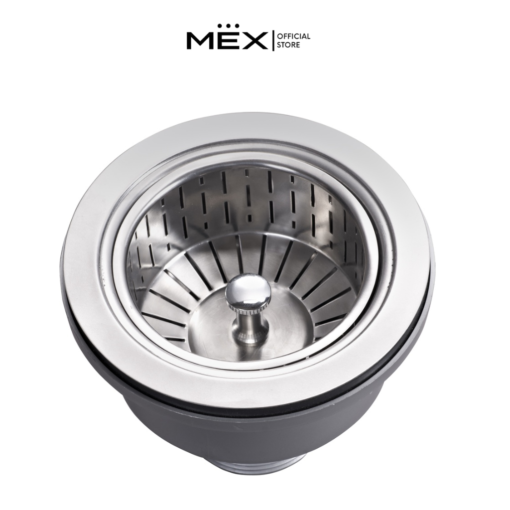 MEX รุ่น B202 สะดืออ่างล้างจาน Big Basket ขนาด 3.5 นิ้ว (ไม่มีท่อน้ำล้น), BKT35B (ตะกร้ากรองเศษอาหาร)