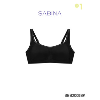 Sabina เสื้อชั้นใน Invisible Wire (ไม่มีโครง) รุ่น Sbn Sport รหัส SBB2009BK สีดำ