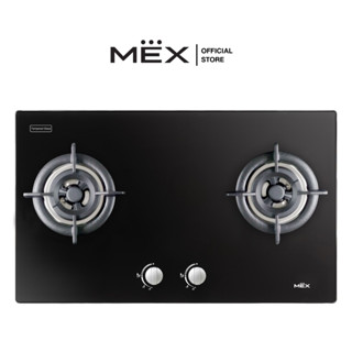 MEX V772C เตาแก๊สฐานกระจก Tempered Glass แบบฝังในเฟอร์นิเจอร์ 2 หัวเตา