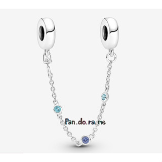 [พร้อมส่ง สินค้าแท้ 💯] Pandora Triple Blue Stone Safety Chain