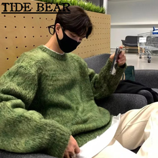 TIDE BEAR เสื้อกันหนาวผู้ชาย เกาหลีย้อนยุคสบายๆ ความรู้สึกกา…