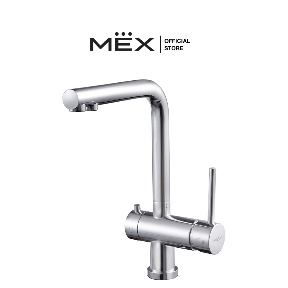 MEX ก๊อกน้ำใช้ (ผสมน้ำร้อน-เย็น) และน้ำดื่ม รุ่น 1355-D6 ชนิดติดตั้งบนเคาน์เตอร์ (สีโครเมี่ยม)