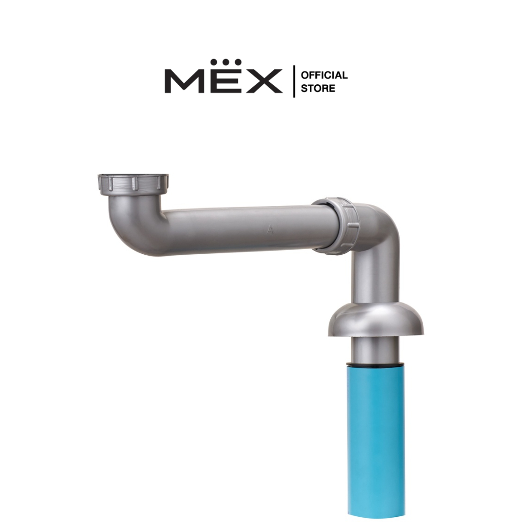 MEX รุ่น P51PP ท่อน้ำทิ้งอ่างล้างจาน พร้อมข้องอกันกลิ่น ชนิด 1 หลุม (3.5 นิ้ว)
