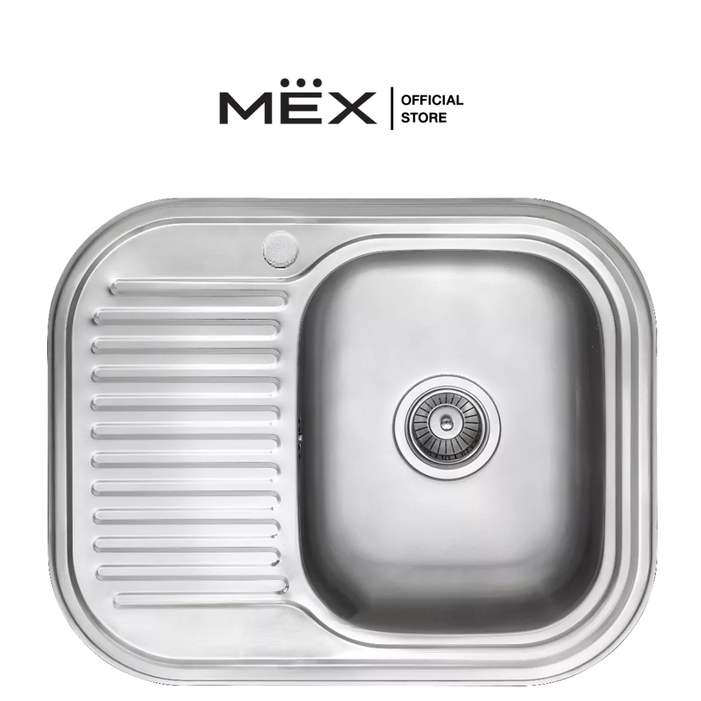 MEX รุ่น MINI5B อ่างล้างจาน 1 หลุม 1 ที่พัก ขนาดอ่าง 63 x 51 ซม. สเตนเลส สตีล AISI 304