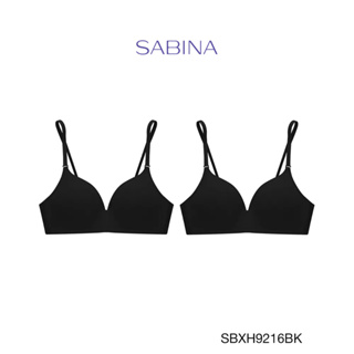 Sabina ซาบีน่า เสื้อชั้นใน ฟองดี (Set 2 ชิ้น) รุ่น SOFT DOOMM (ไร้โครง) รหัส SBXH9216BK สีดำ