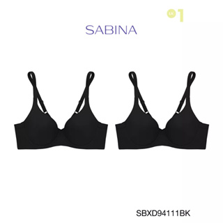 Sabina เสื้อชั้นใน (Set 2 ชิ้น)  มีโครง รุ่น Perfect Bra รหัส SBXD94111BK สีดำ