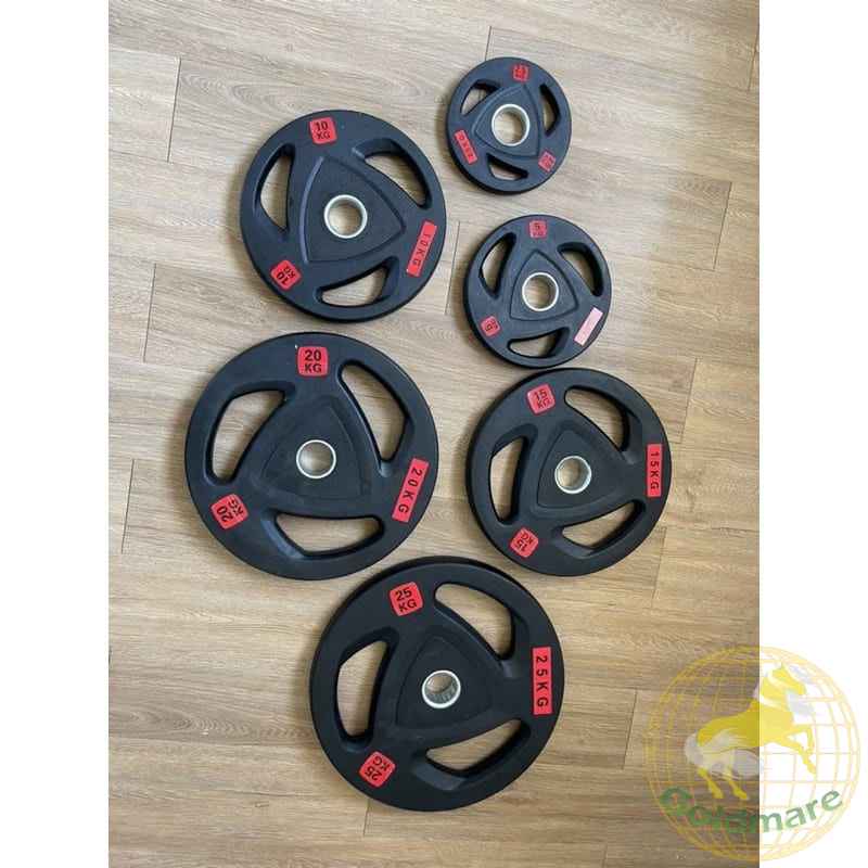 Goldmare ชุดแผ่นนน้ำหนัก 155 กก.แผ่นเพลทน้ำหนัก สำหรับยกน้ำหนัก 2.5-25kg อย่างละ 1 คู่