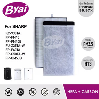 แผ่นกรองอากาศ H13 HEPA Filter เครื่องฟอกอากาศ Sharp รุ่น FP-FM40, KC-930TA, FU-Z35TA-W, FP-F40TA, FP-G50TA-W, FP-GM50B