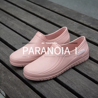 PARANOIA  I    รองเท้าบูทกันฝนแบบปากตื้นของผู้หญิงใหม่กันลื่นรองเท้ายางท่อสั้น