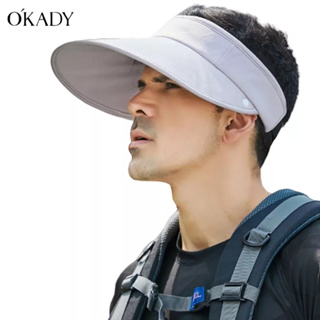 OKADY ที่บังแดดกลางแจ้งของผู้ชาย, การขี่จักรยานป้องกันรังสีอัลตราไวโอเลต, หมวกกันแดดเปล่าแบบเต็มหน้า, หน้ากากกันแดดสำหรับตกปลา