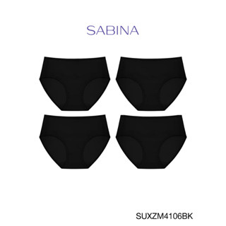 Sabina กางเกงชั้นใน  (Set 4 ชิ้น) (ทรงHalf) รุ่น Panty Zone รหัส SUXZM4106BK สีดำ