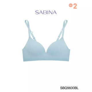 Sabina เสื้อชั้นใน Invisible Wire (ไม่มีโครง) รุ่น TWENTY FIVE รหัส SBQ9600BL สีฟ้า