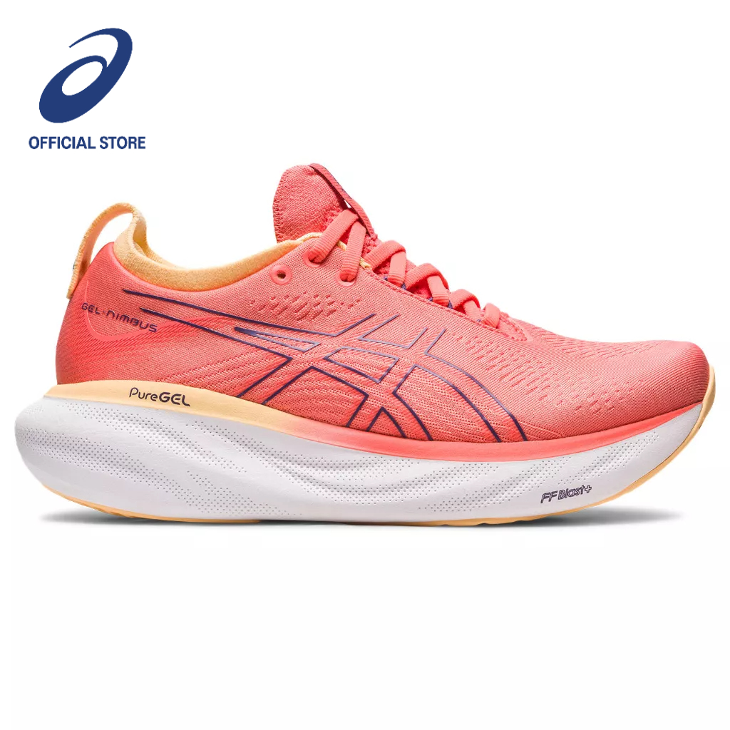 ASICS : 1012B437.700 GEL-NIMBUS 25 WOMEN RUNNING ผู้หญิง รองเท้าวิ่ง ของแท้ หน้ากว้าง D PAPAYA/DUSTY