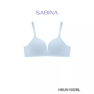 Sabina เสื้อชั้นใน Invisible Wire (ไม่มีโครง) ฟองน้ำไม่ดันทรง รุ่น Habpy Non Push  รหัส HBUN1002BL สีฟ้า