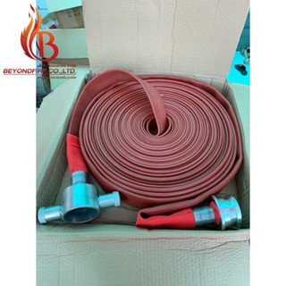 สายดับเพลิง ชนิดยาง PVC Nitrile 3ชั้น ขนาด1.5" สีแดง สายส่งน้ำดับเพลิง Fire Hose