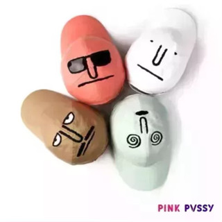 PINK PVSSY หมวกแก๊ป Emotion มินิมอล หมวกแฟชั่น น่ารัก ปนฮา ตลก ทะเล้น คู่รัก ชาวแก๊ง