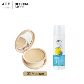 [ SET ] Juv Double Treated Light Foundation Powder SPF 30 PA+++ (02 Medium)+JUV | Water Gel UV Protection SPF50 PA++++ 3